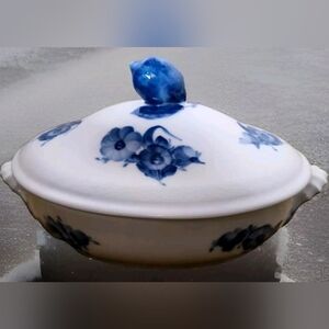 Royal Copenhagen Blue Flowers #8174 Oval Covered Serving Bowl, 10 7/8"
